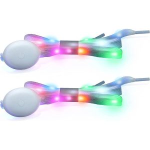 LedLaces, világító cipőfűző - fehér, színes led lámpákkal